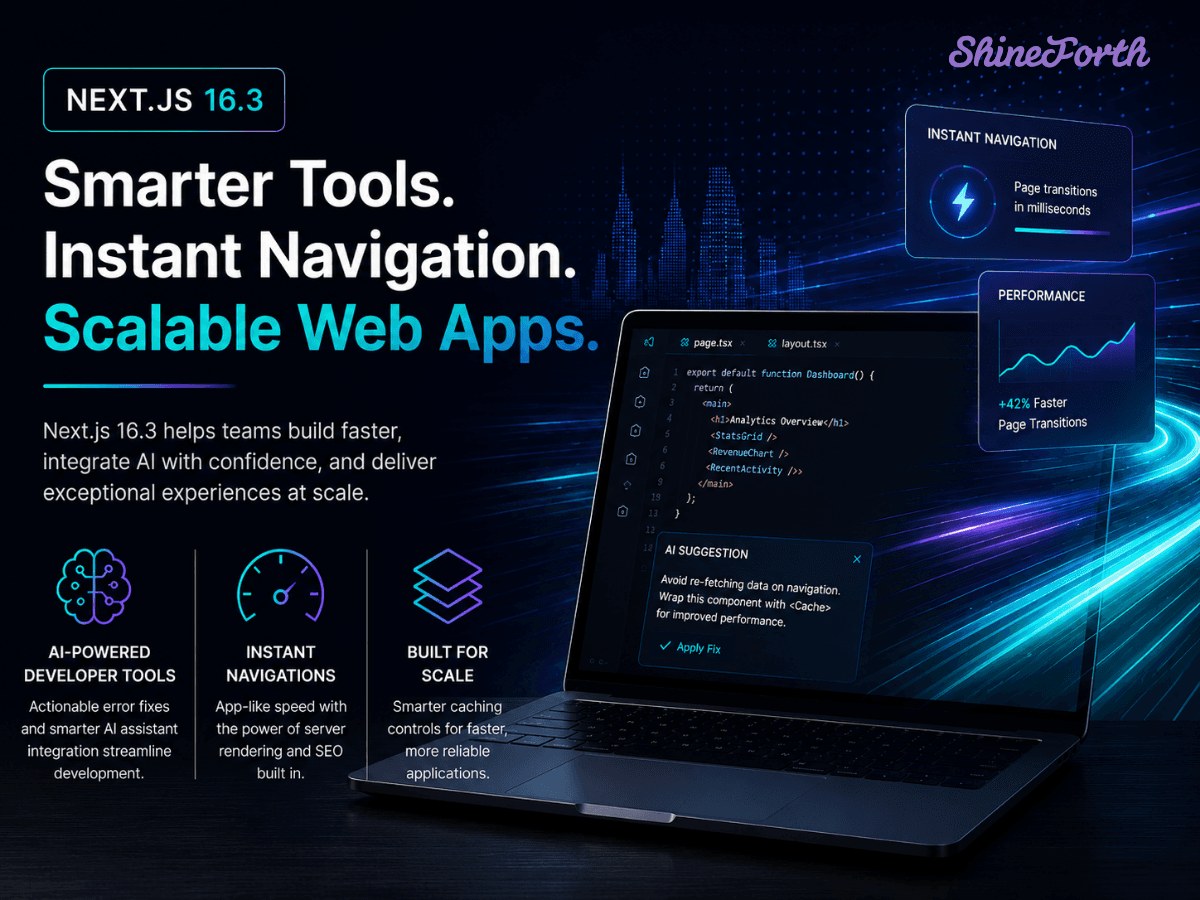 Next.js 16.3: Faster Development, Smarter AI, and Better User Experiences